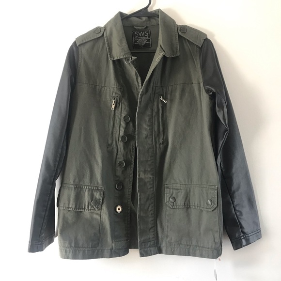 SWS Utility Jacket with Faux Leather sleeves - Picture 1 of 4